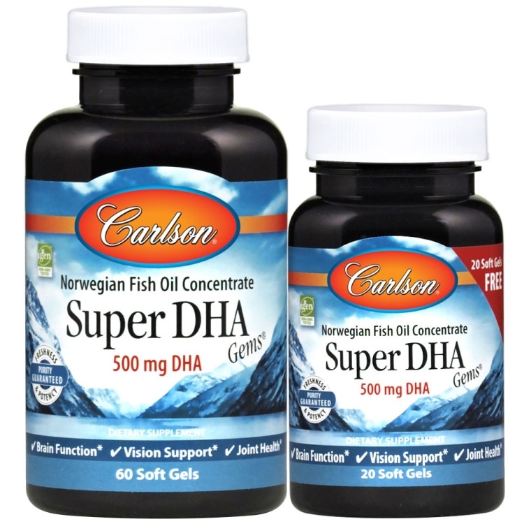 Carlson Labs - Super DHA Gems 500mg - 60 + 20 softgels