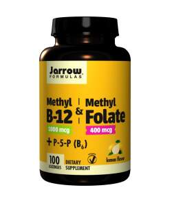 Jarrow Formulas - Methyl B-12 & Methyl Folate 400mcg Lemon - 100 Lozenges