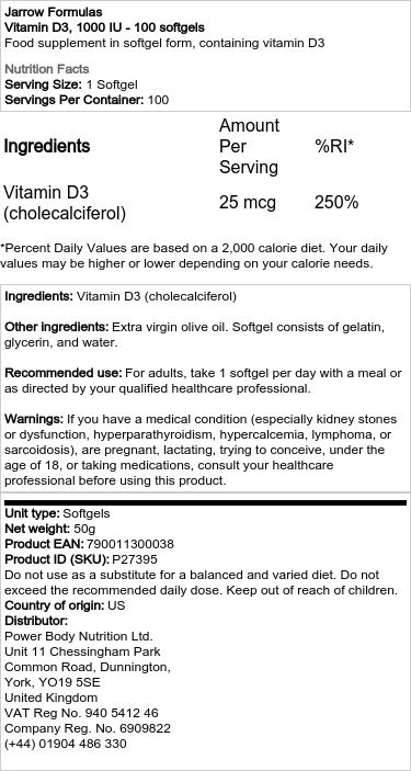 1000 IU - 200 softgels