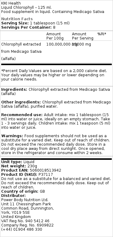 Flydende - Υγρό χλωροφύλλη - 125 ml - Image 2