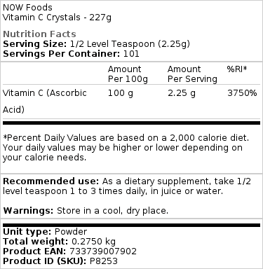 Brand - Κρύσταλλοι Βιταμίνης C - 227g - Image 2