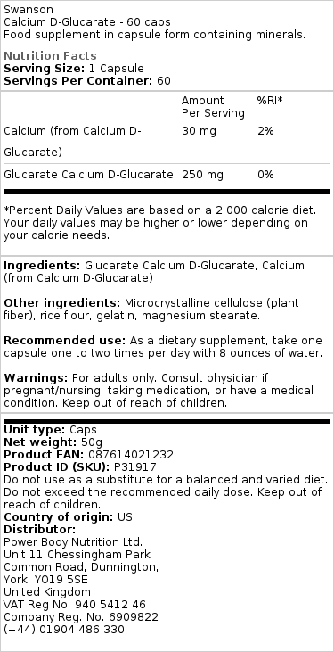 Brand - Ασβέστιο D-Γλουκαρικό - 60 κάψουλες - Image 2