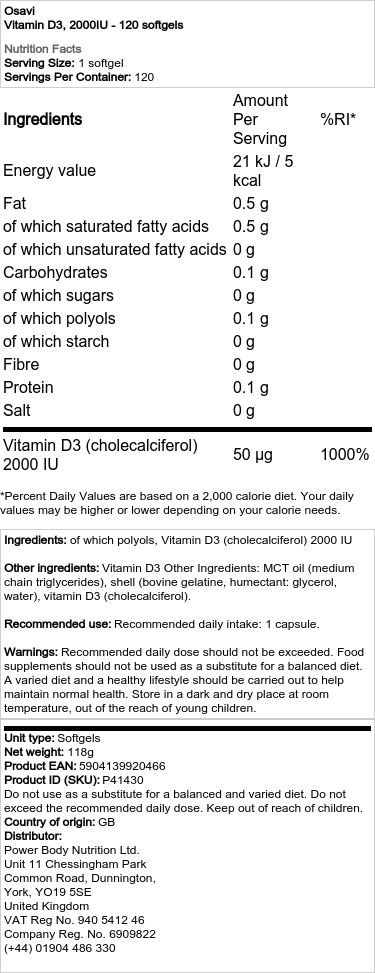 4000IU - 120 softgels