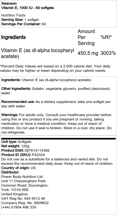 1000 IU - 60 softgels