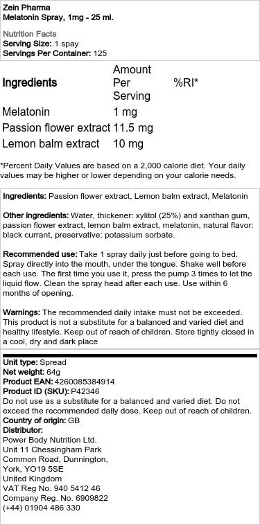 Melatoninspray - Σπρέι Μελατονίνης - 1 mg · 25 ml - Image 3