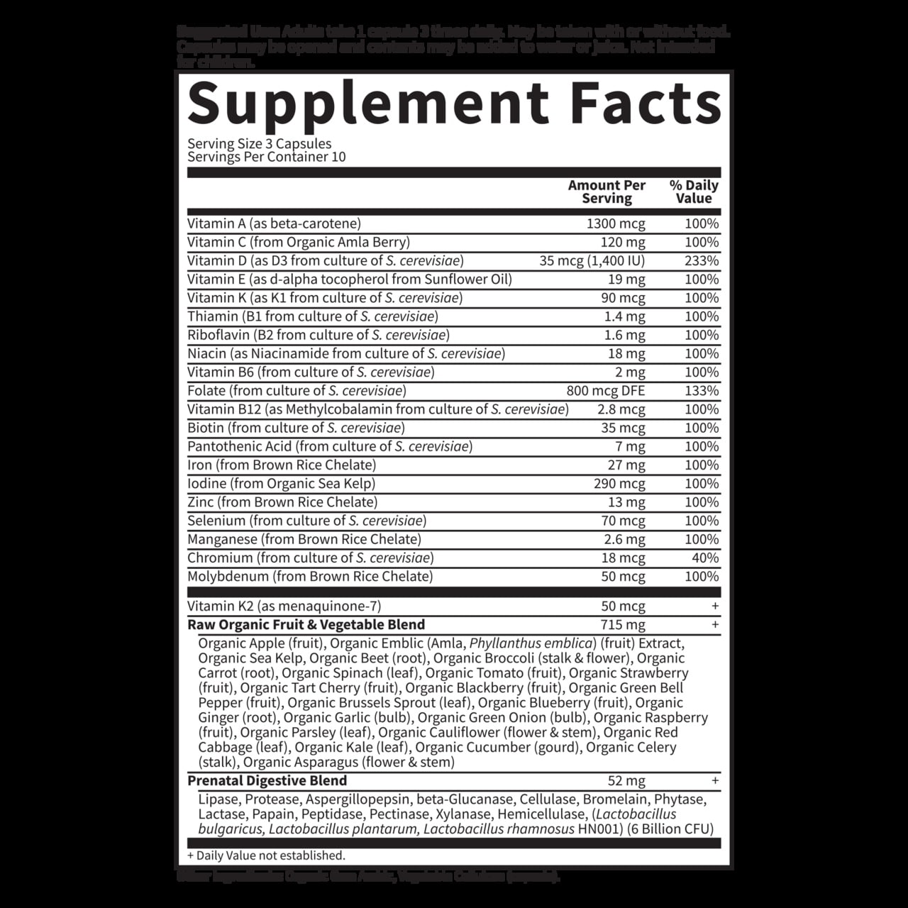 Vitamin Code Raw Prenatal - 180 κάψουλες - Image 2