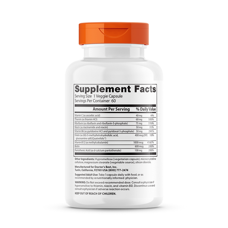 Brand - Πλήρες Ενεργό Σύμπλεγμα B με Quatrefolic - 60 κάψουλες - Image 2