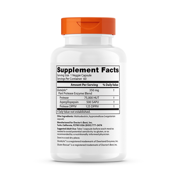 Gluten Rescue - Διάσωση Γλουτένης με Glutalytic - 60 κάψουλες - Image 2