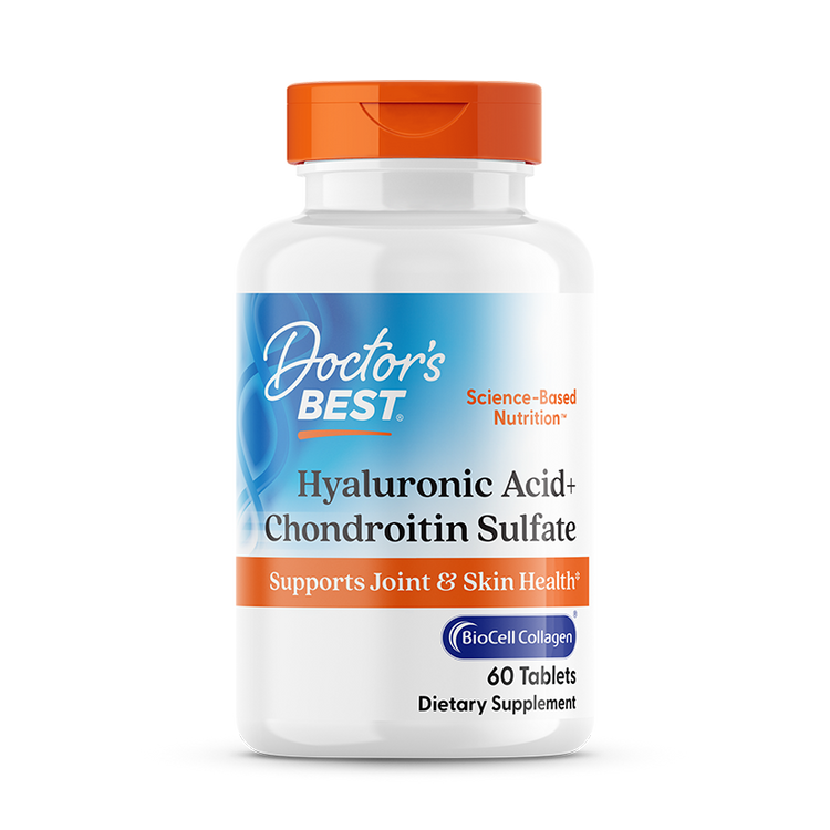 Doctor's Best - Hyaluronsyre + Chondroitinsulfat med BioCell Collagen - 60 tabletter