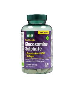 Holland & Barrett - Max Styrke Glucosamin Sulfat + Chondroitin & MSM + Kollagen - 180 tabletter