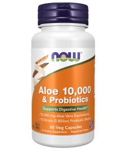 NOW Foods - Aloe 10.000 & Probiotics - 60 kapsler