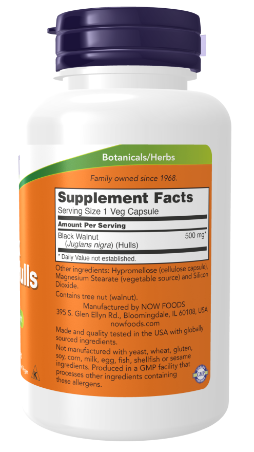 NOW Foods - Sort valnød skaller