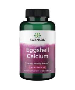 SWANSON Æggeskal Calcium med Vitamin D-3 120 kapsler