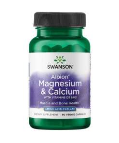 SWANSON Albion Chelat Magnesium og Calcium med D-3 og K-2
