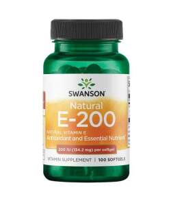 SWANSON E-vitamin Naturlig 200IE 100 kapsler