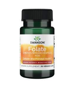 SWANSON Folian Quatrefolic 800mcg 30 kapsler