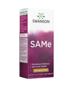 SWANSON SAMe 200mg 60tabl kan oversættes til dansk som: "SWANSON SAMe 200mg 60 tabletter