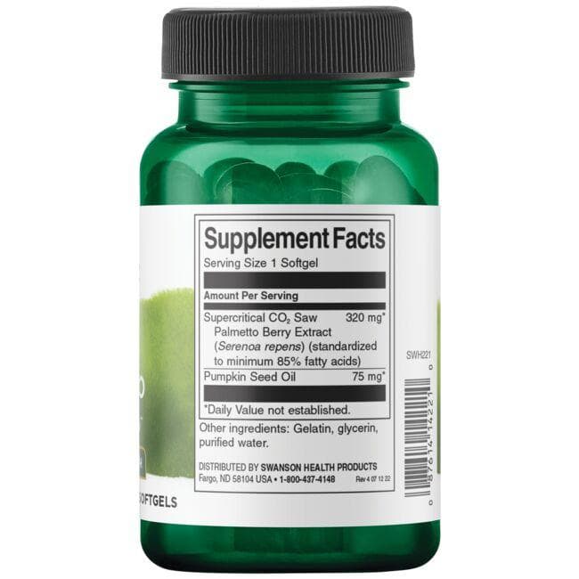 Swanson - Εκχύλισμα Saw Palmetto, 320mg, 60 κάψουλες - Image 2